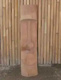Tiki-Statue im polynesischen Stil. Aus Kokosnusspalme 100cm Höhe. Ca. 18-28cm Durchmesser. Modell 5 - Rapa Nui 